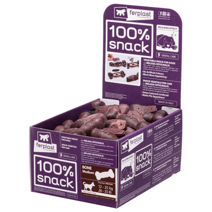 100% Snack Bone Realaxing Medium 45 Bulk Display Box