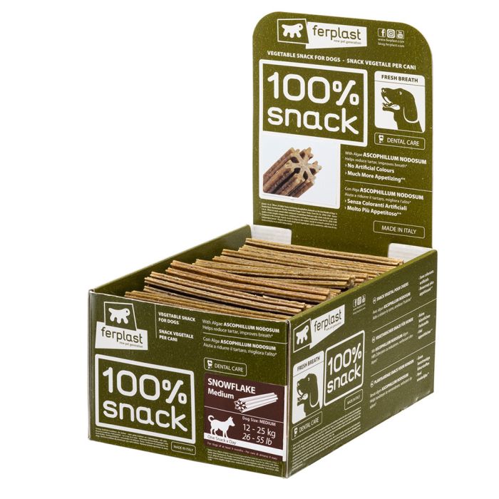 100% Snack Snowflake Stick- Medium Bad Breath 70 Bulk Display Box