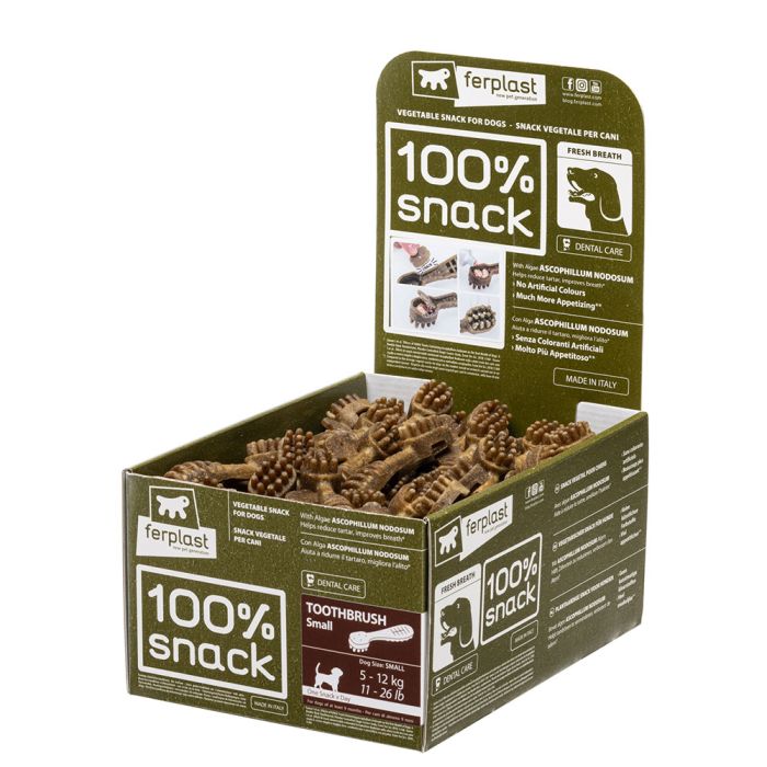 100% Snack Toothbrush Bad Breath Small 100 Bulk Display Box