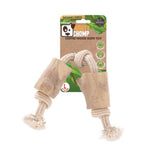 Coffee wood rope toy with packaging on a white background
