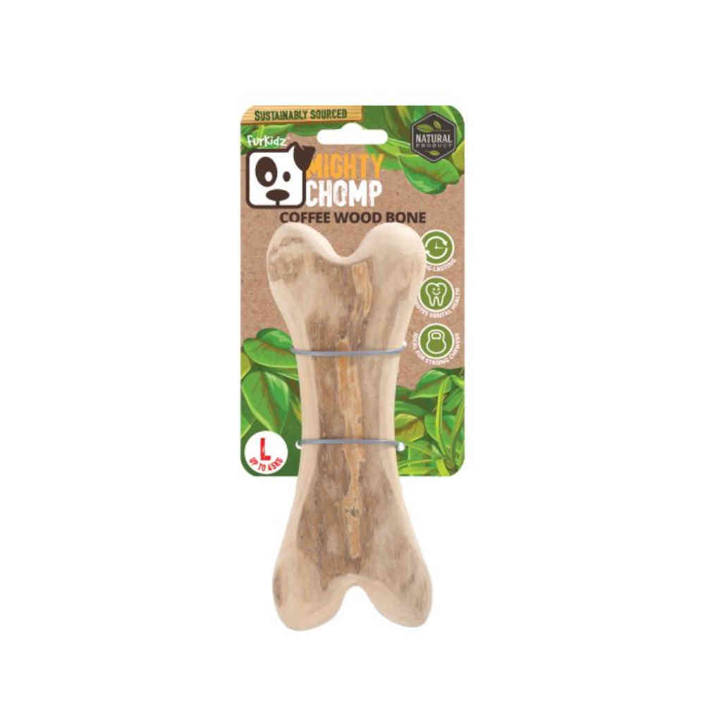 Dog chew toy with packaging on a white background