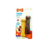 Nylabone puppy chew toy packaging with two bones on a white background