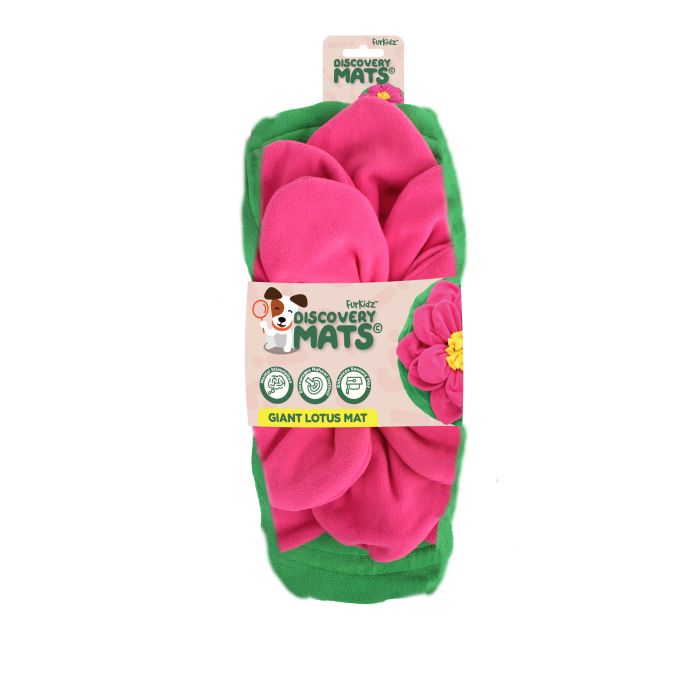 Pink and green mat with a label on a white background