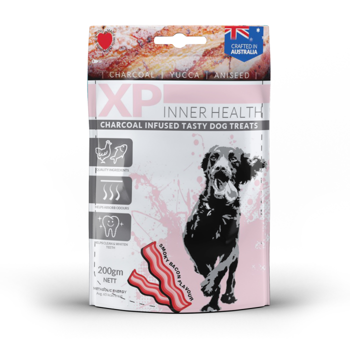 XP Inner Health Charcoal Infused Dog Treats Smokey Bacon 200G