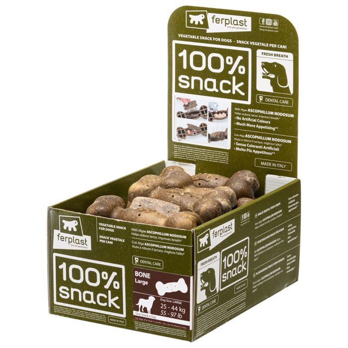 100% Snack Bone Large Bad Breath 20 Bulk Display Box