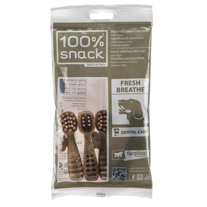 100% Snack Toothbrush Fresh Breath Small 4 Pack
