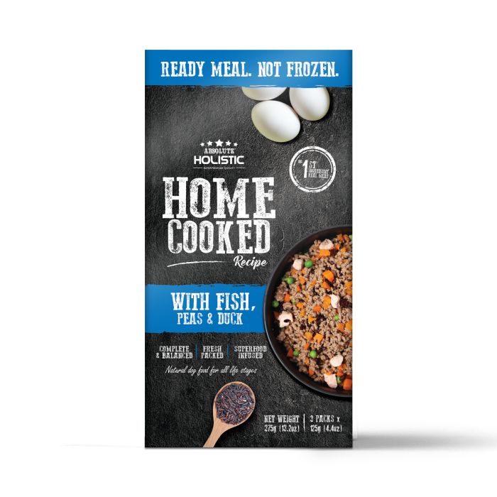 Absolute Home Cooked Recipe Fish, Peas & Duck Packs 3 x 125g