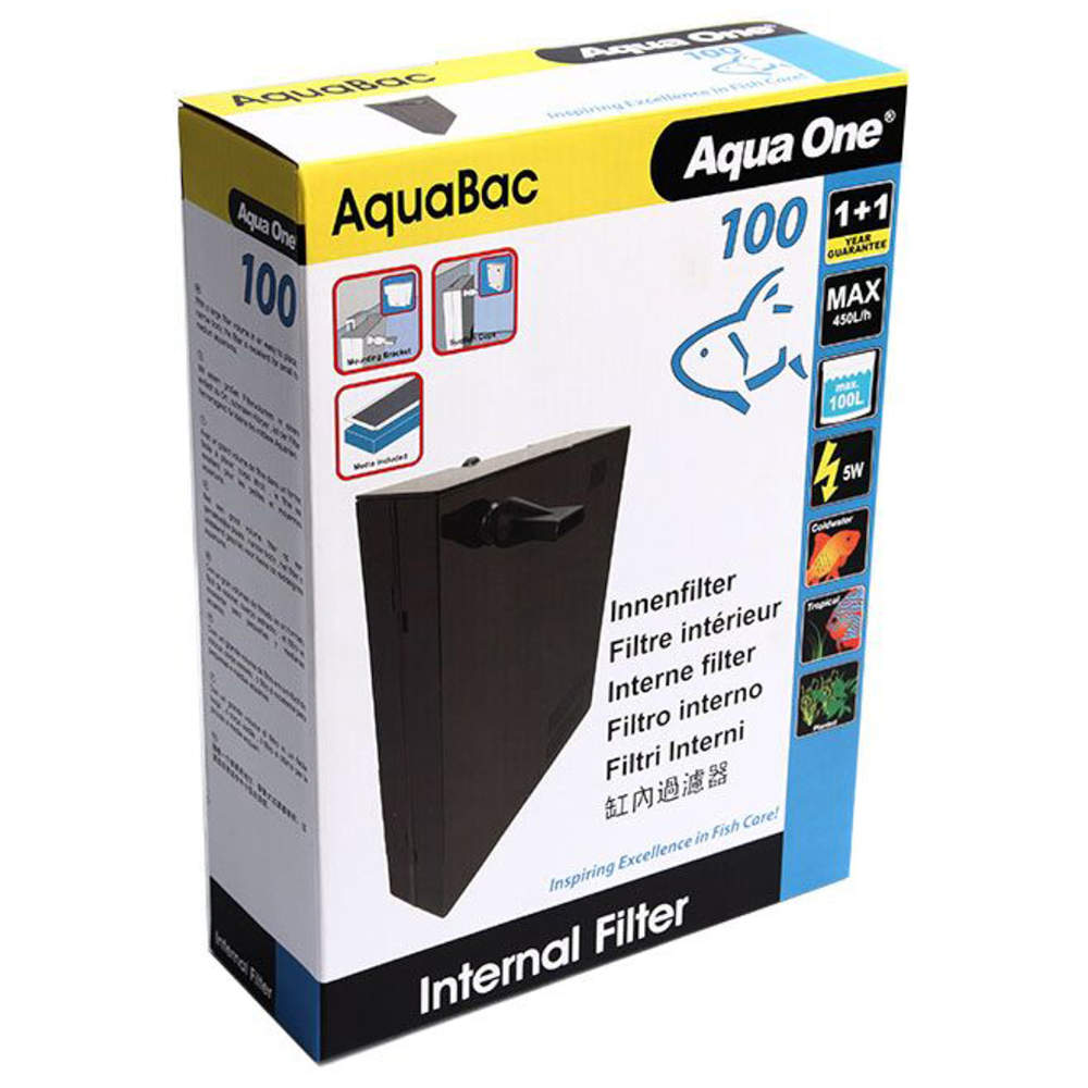 Aqua One AquaBac 100 Internal Back Filter 450L/H