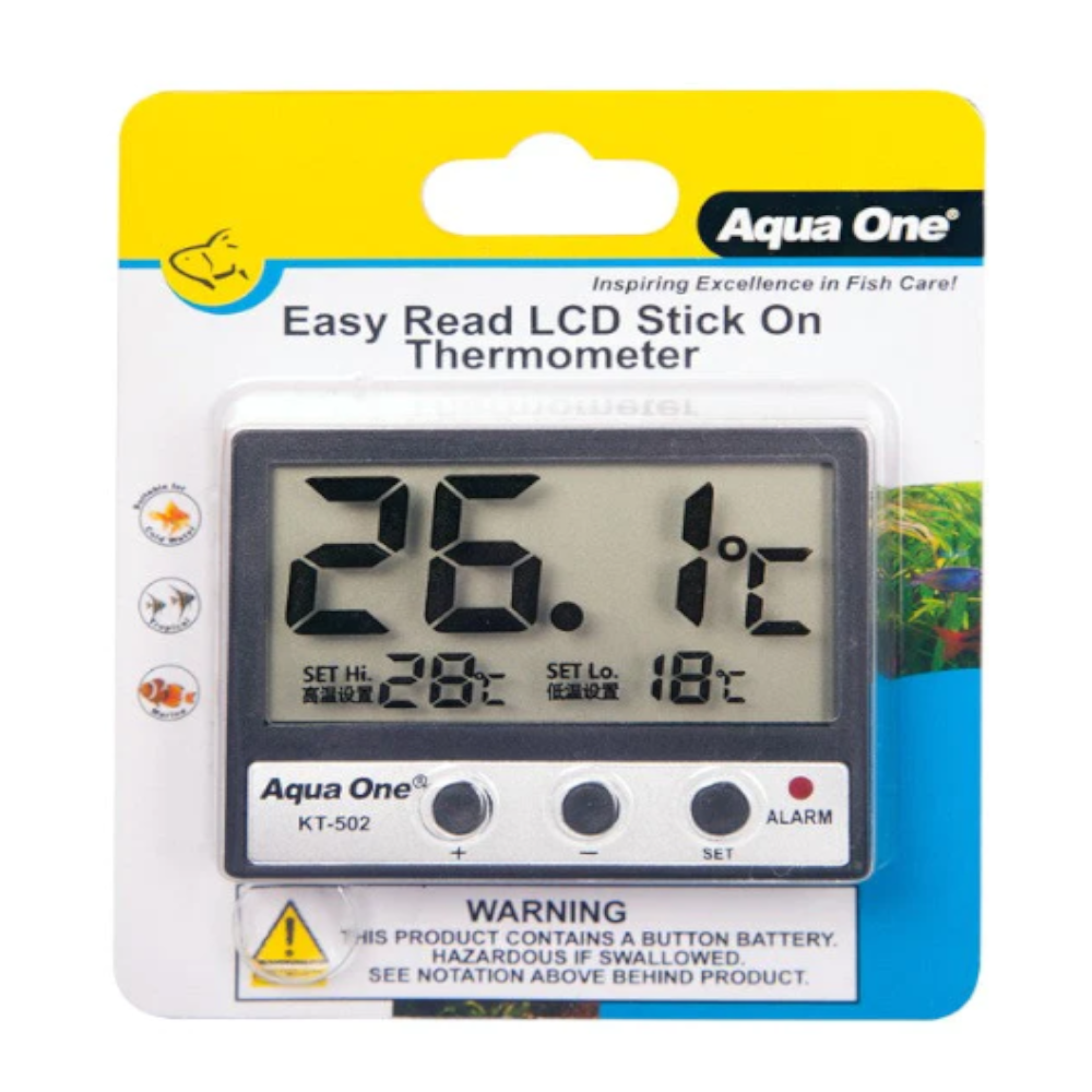Aqua One Easy Read LCD Stick On Thermometer