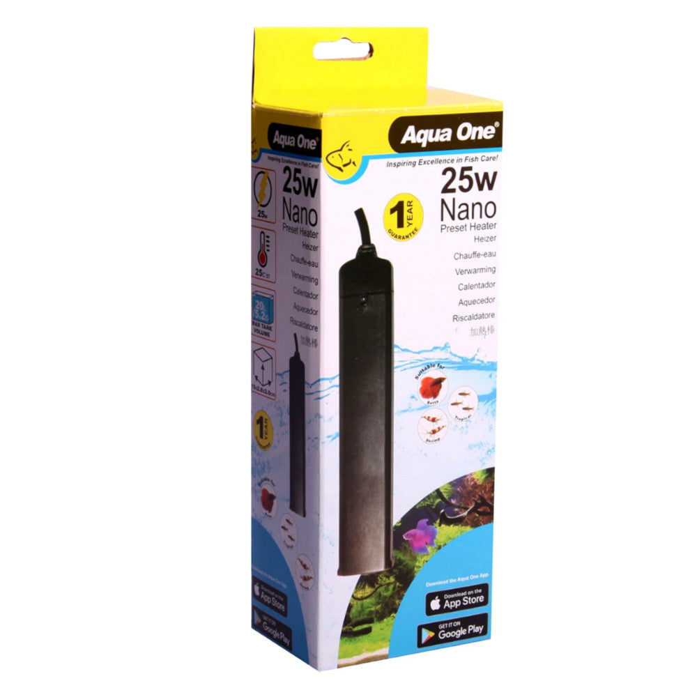 Aqua One Nano Plastic Preset Heater 25W 