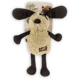 Dog toy resembling a sheep with black legs and ears, beige body, and 'all for paws' branding on a white background.