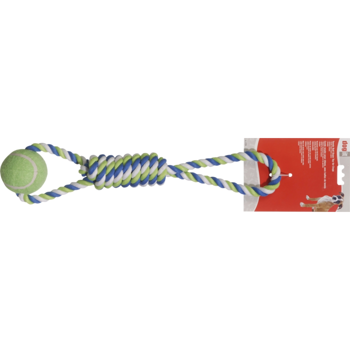 Dogit Tennis Ball Rope Toy Spiral