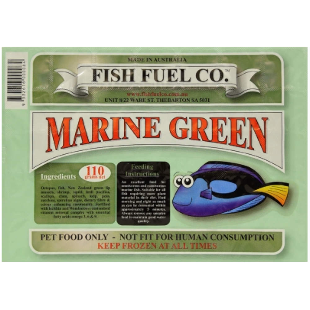 Fish Fuel Co. Frozen Marine Green Food 110G 35 Cubes