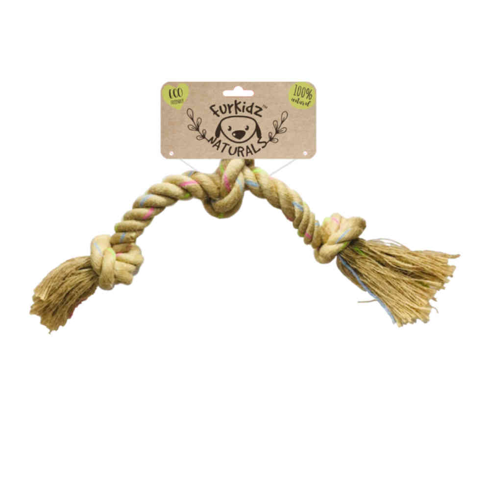 FurKidz Naturals Triple Knott Jute Toy
