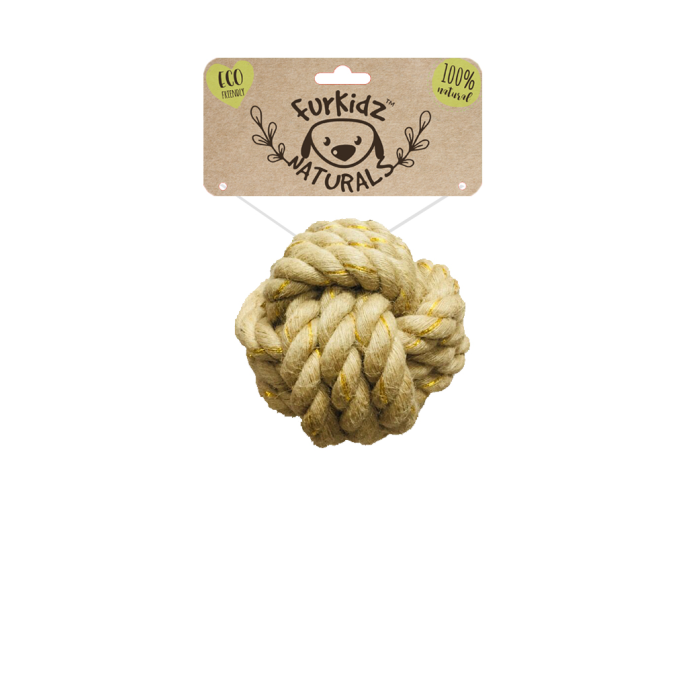 FurKidz Naturals Jute Ball Toy 7cm (140-150gm)