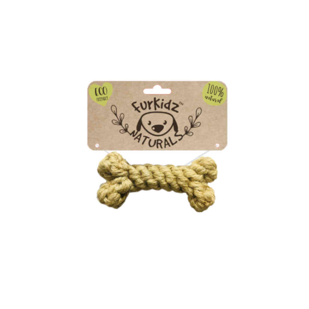 FurKidz Naturals Jute Bone Toy 17cm (110-112 gm)
