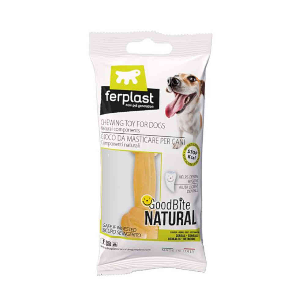 Dog chew toy packaging with 'ferplast' branding on a white background
