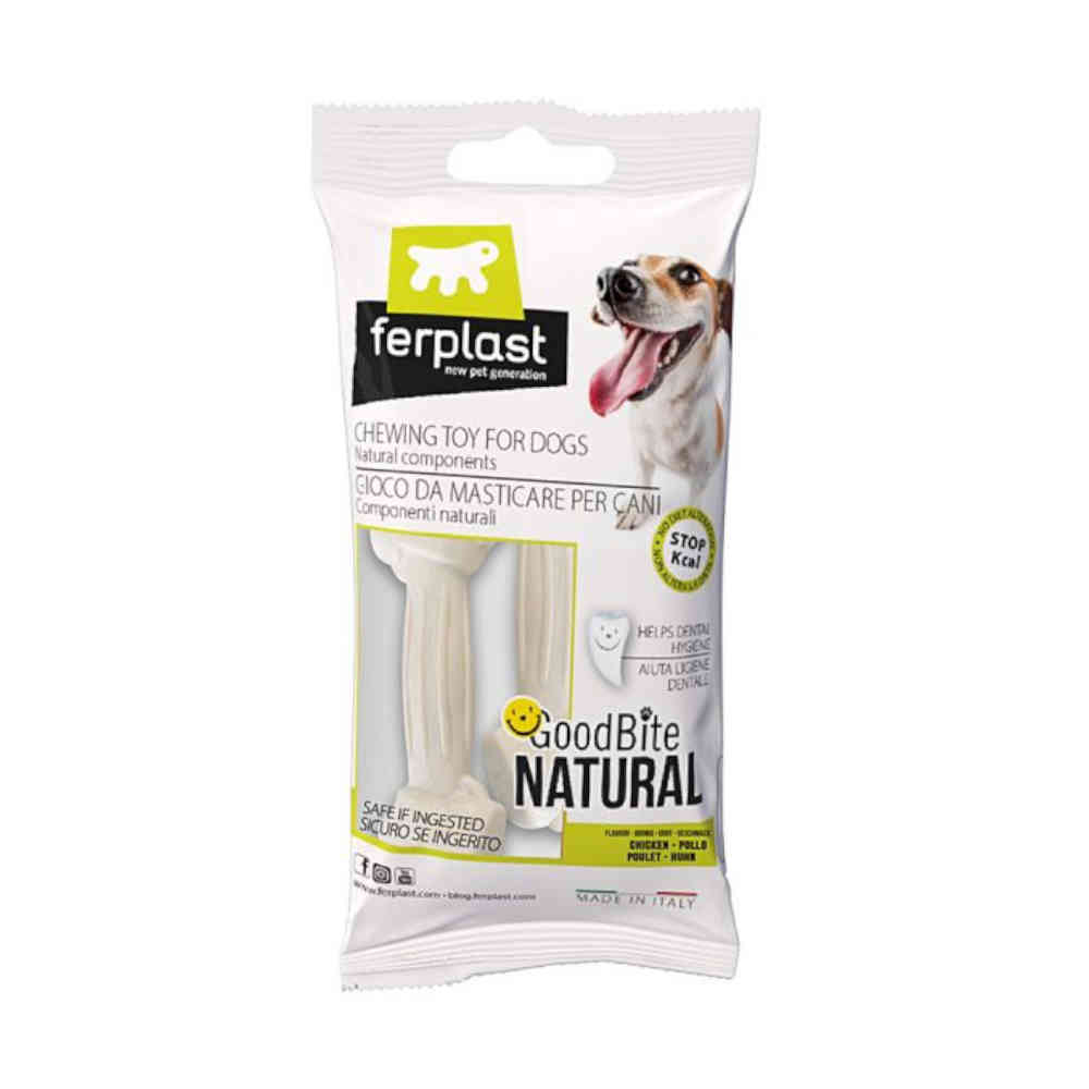 Dog chew toy packaging with 'ferplast' branding on a white background