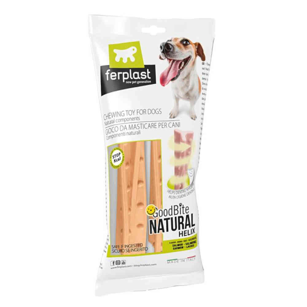 Ferplast GoodBite Natural Helix dog chew toy packaging on a white background
