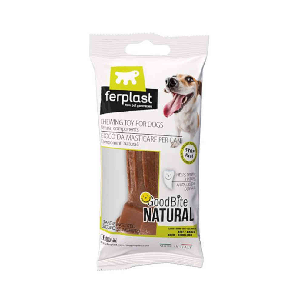 Dog chew toy packaging with 'ferplast' branding on a white background