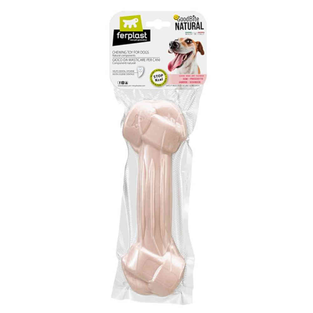 Dog chew toy in packaging with 'ferplast' branding on a white background