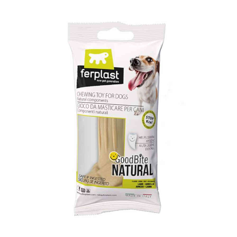 Dog chew toy packaging with 'Ferplast' branding on a white background
