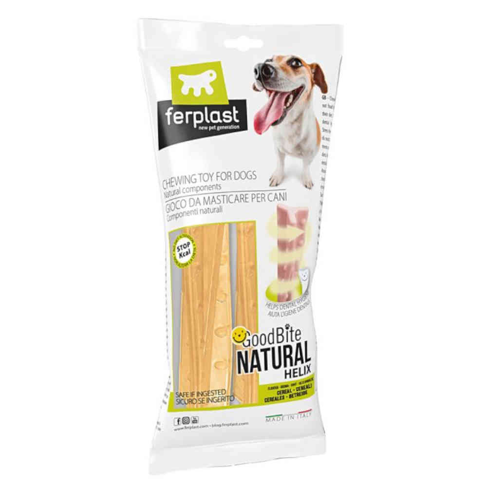Ferplast GoodBite Natural Helix dog chew toy packaging on a white background
