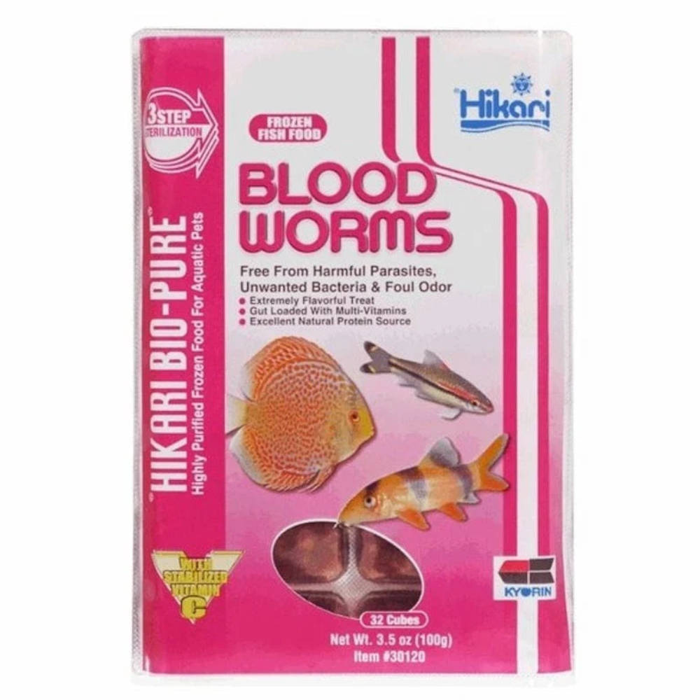 Hikari Blood Worms 100g - 32 Cubes Frozen