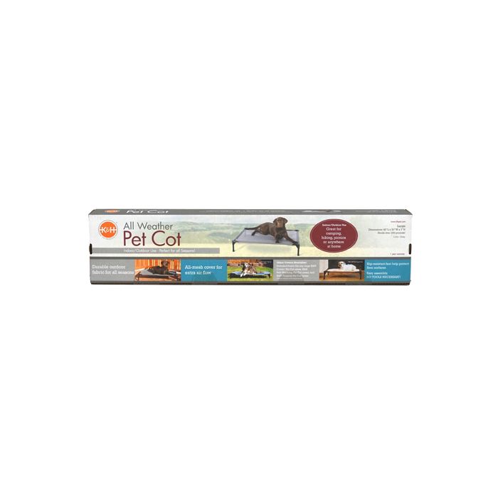 Packaged pet cot on a white background