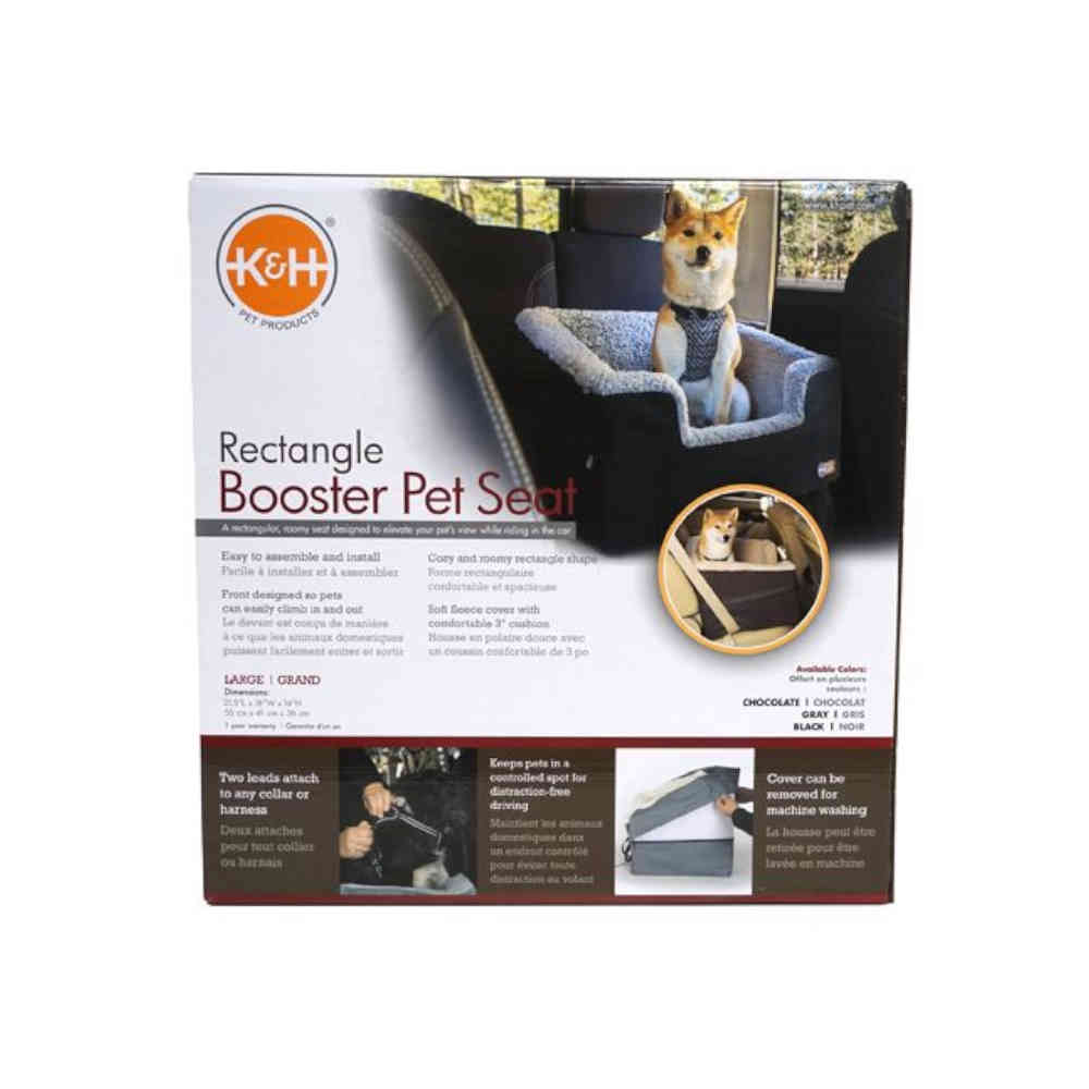 K&H Rectangle Booster Pet Seat packaging with images of a dog using the seat.