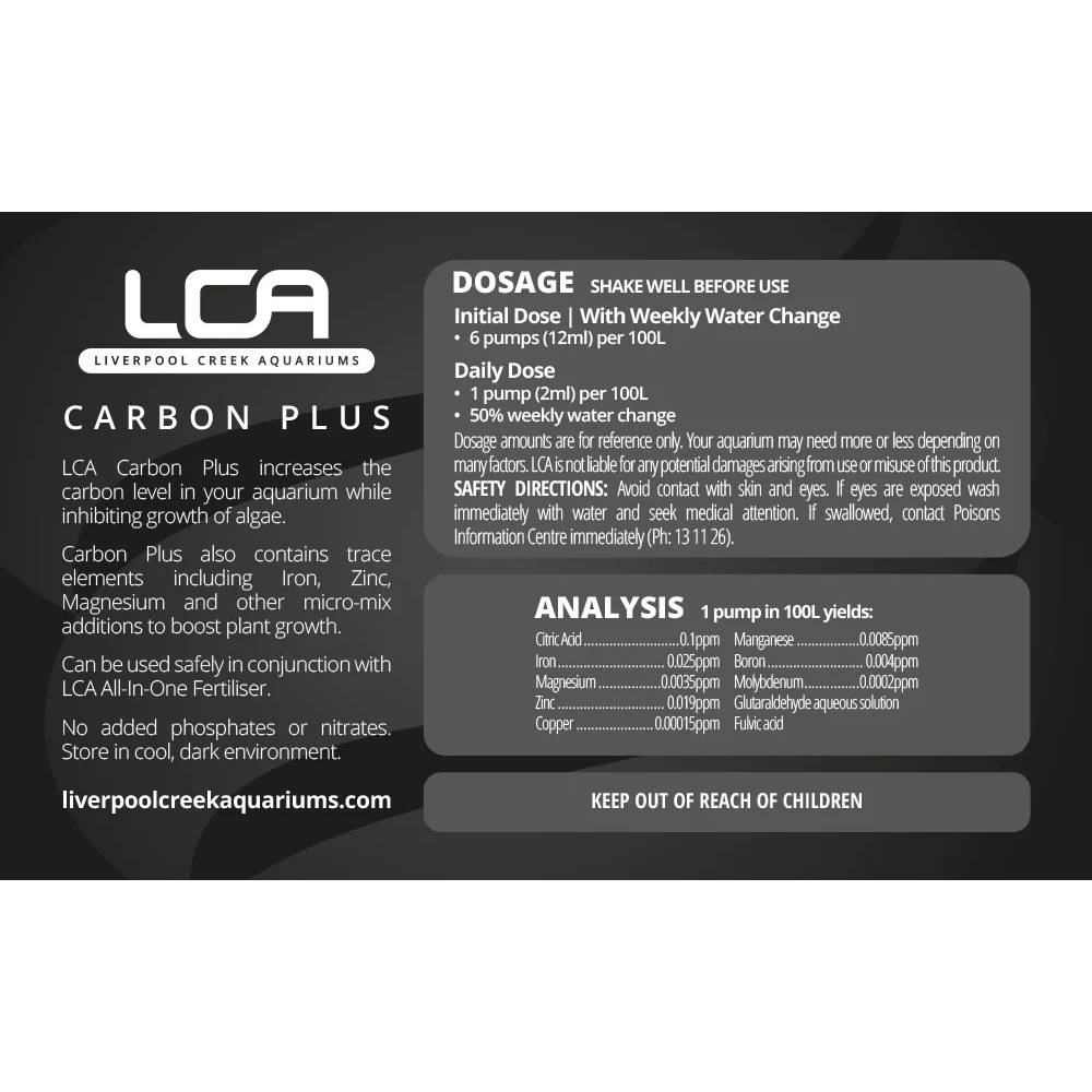 LCA Carbon Plus (Shrimp Safe) Details