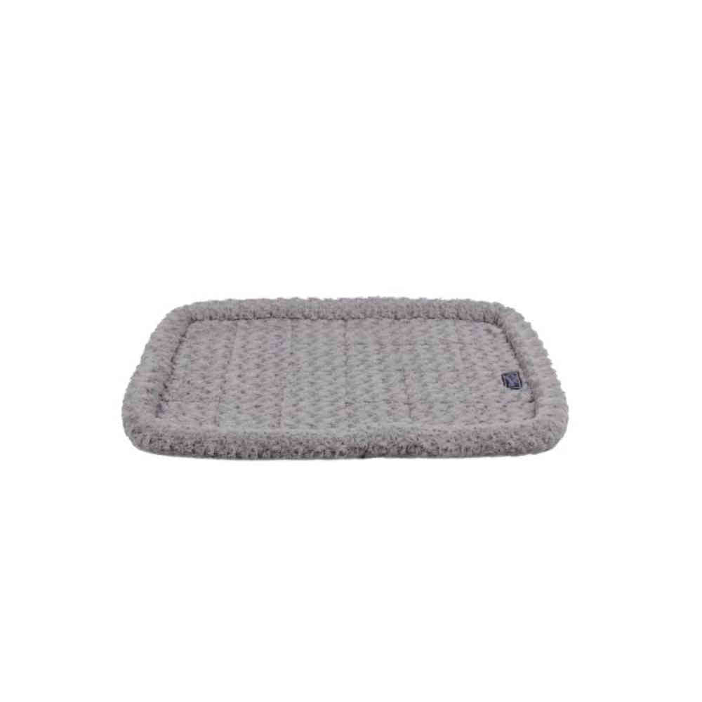 Gray textured bath mat on a white background