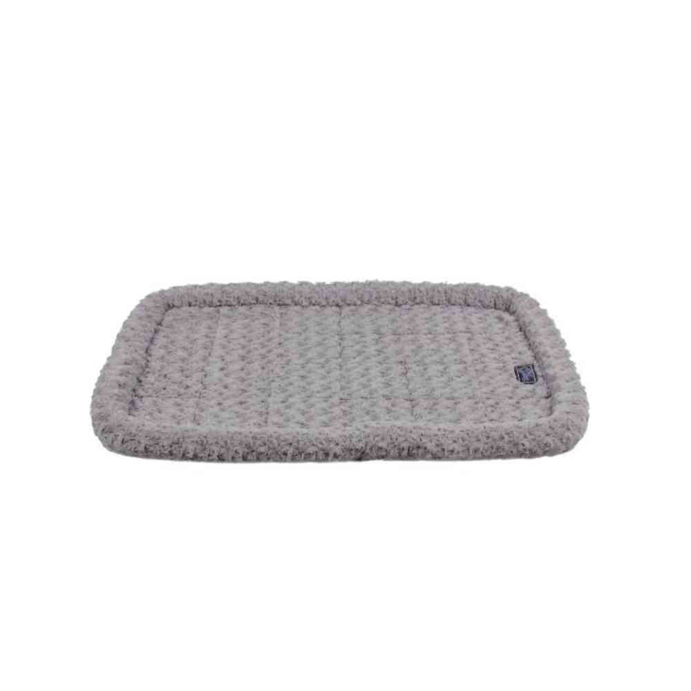 Gray textured bath mat on a white background