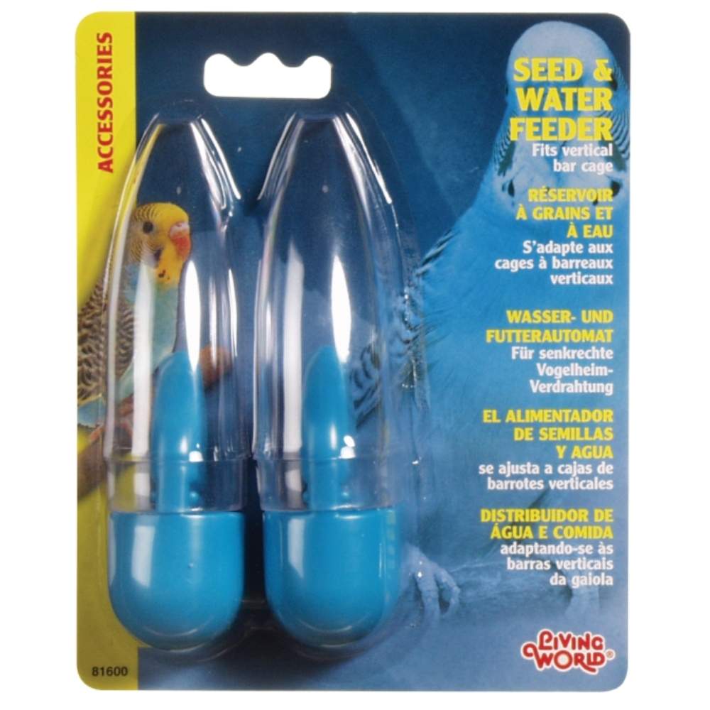 Living World Tube Seed & Water Feeder 2 Pack
