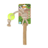 Mighty Chomp Coffee Wood Rope Tugg With Tennis Ball