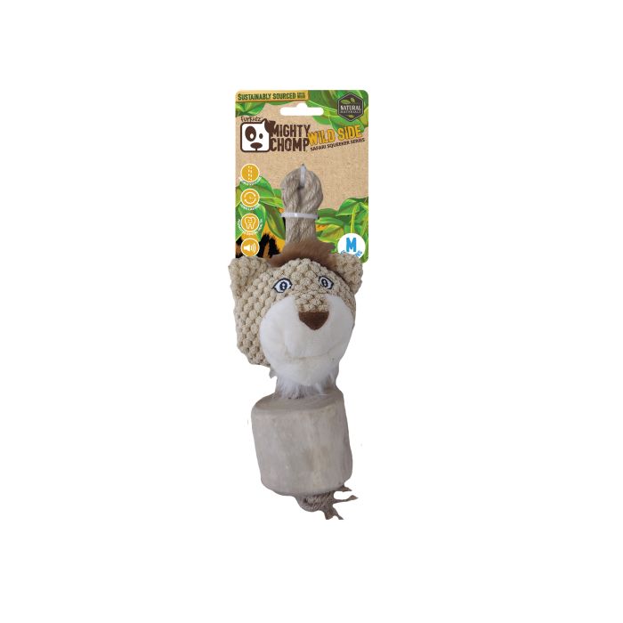 Mighty Chomp Safari Coffee Wood Cheetah w/Rope 25cm