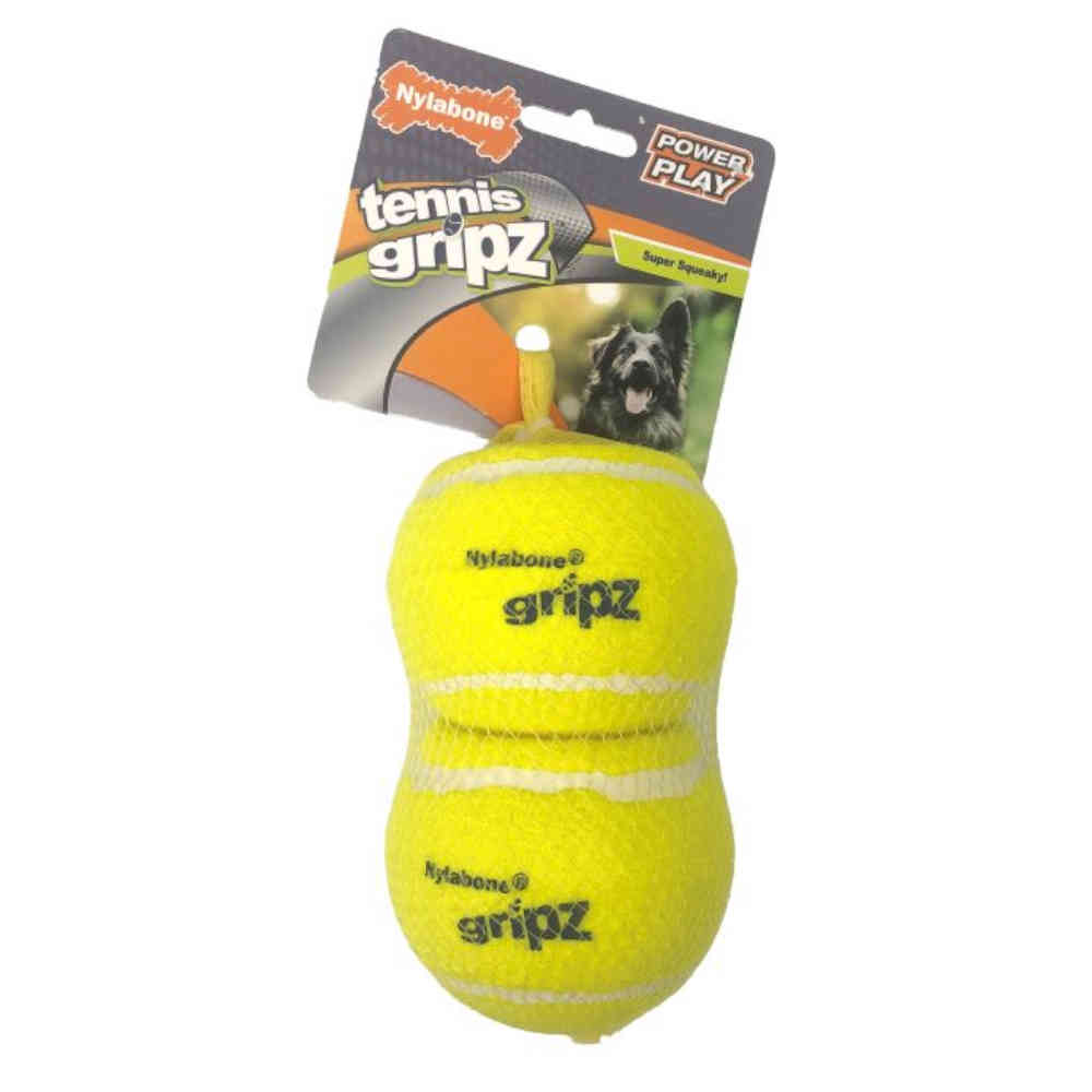 Nylabone Nyla Play Squeaky Tennis Ball Large 2 Pack