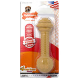 Nylabone dog chew toy packaging with peanut butter flavor on a white background
