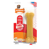 Nylabone dog chew toy packaging with a red label on a white background