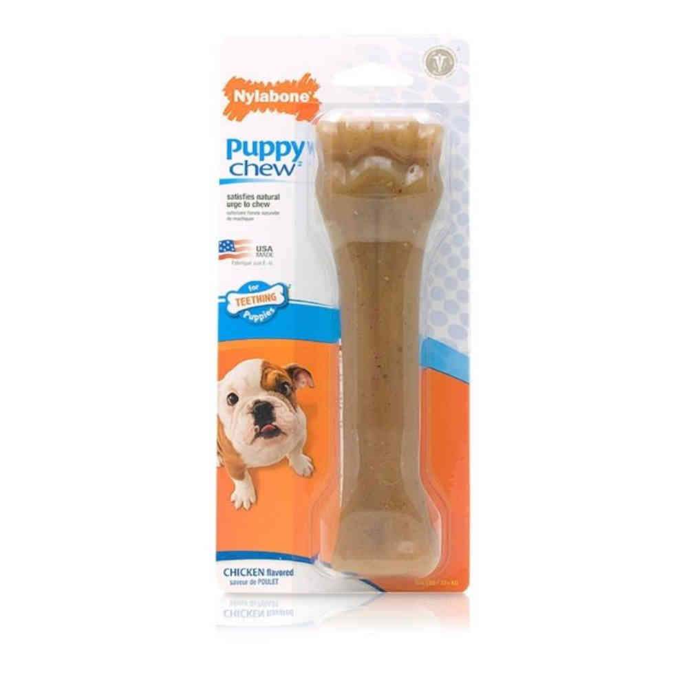 Nylabone puppy chew toy packaging on a white background