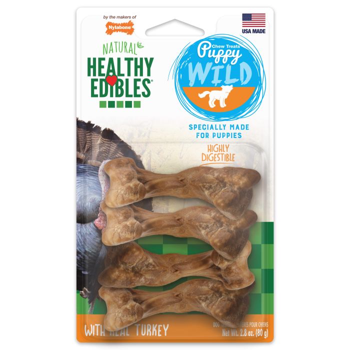 Nylabone Puppy Edibles Wild Turkey 4 Pack 80G
