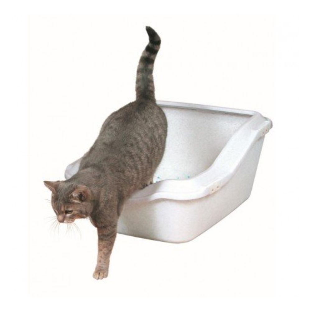 Cleany Cat Cat Litter Tray with Rim 45 x 29 x 54CM White