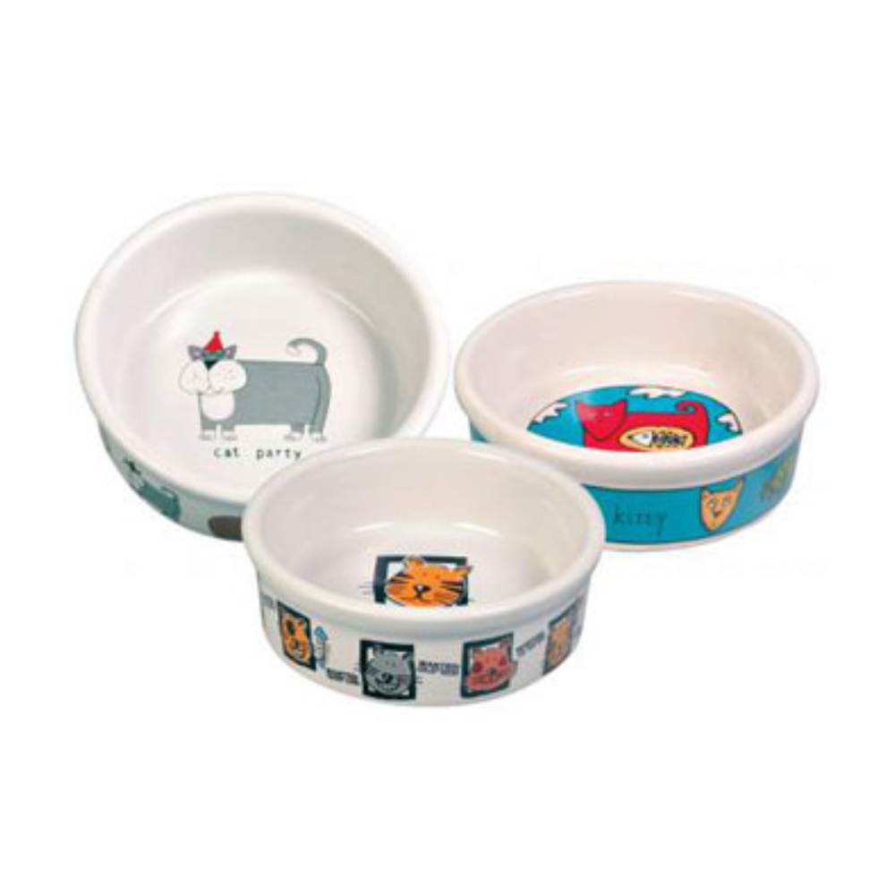 4 Cat Bowls Ceramic 0.2L / 11–12CM Set
