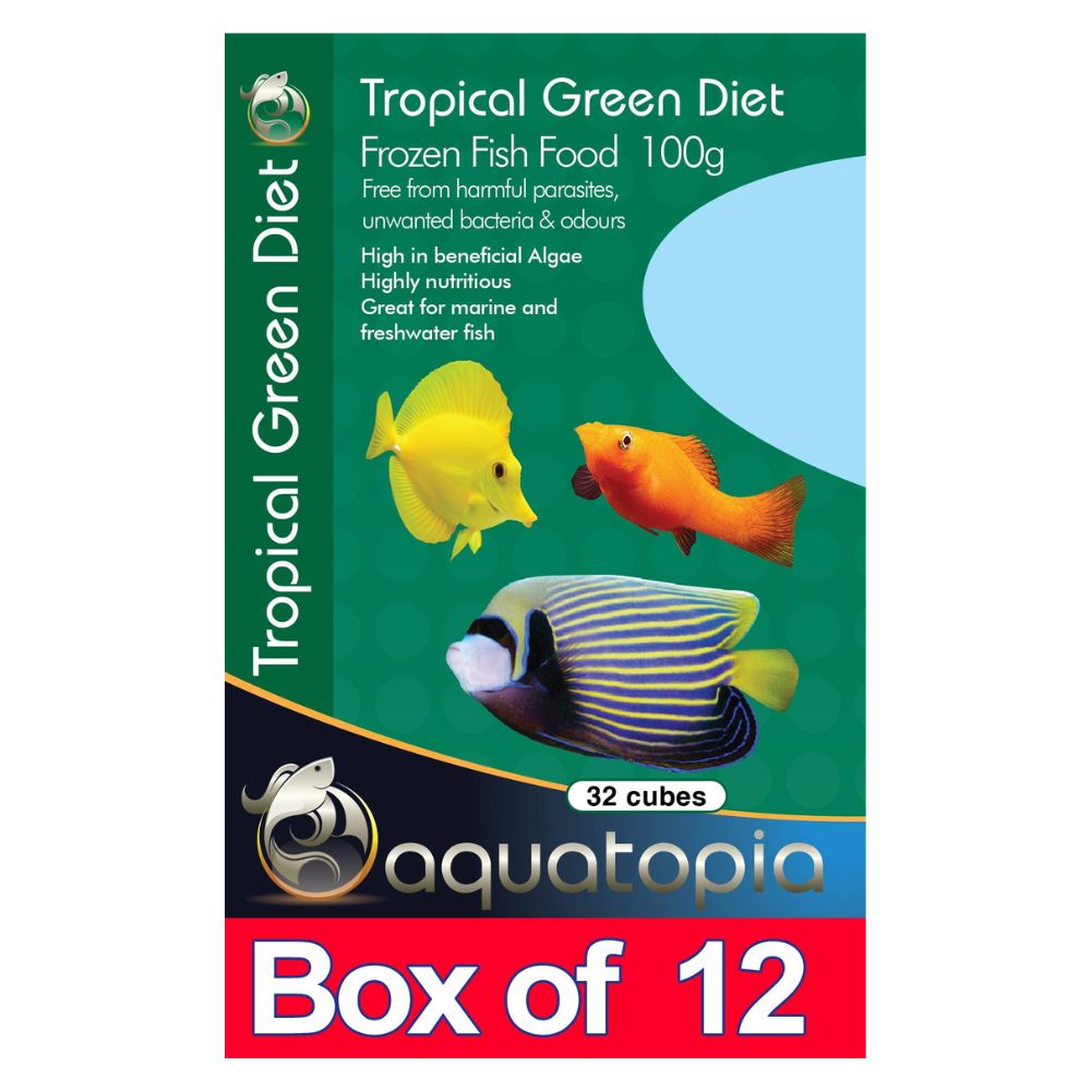 Aquatopia Frozen Tropical Green Diet 100G Box of 12 Packs