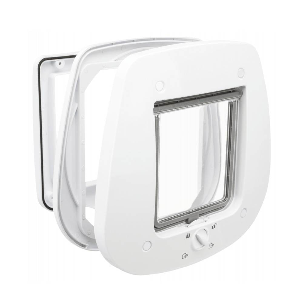 4-Way Cat Flap for Glass Doors 27 x 26CM White