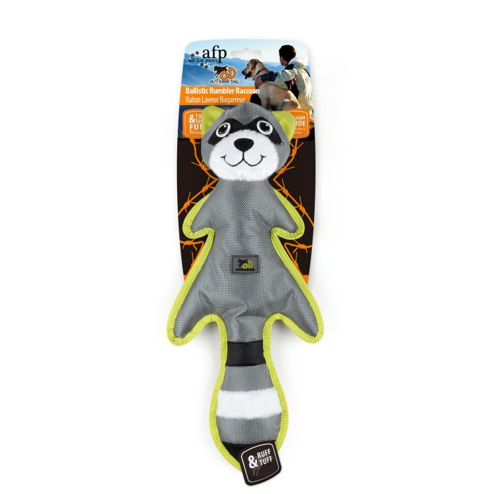 Dog toy with a gray and green design on a white background