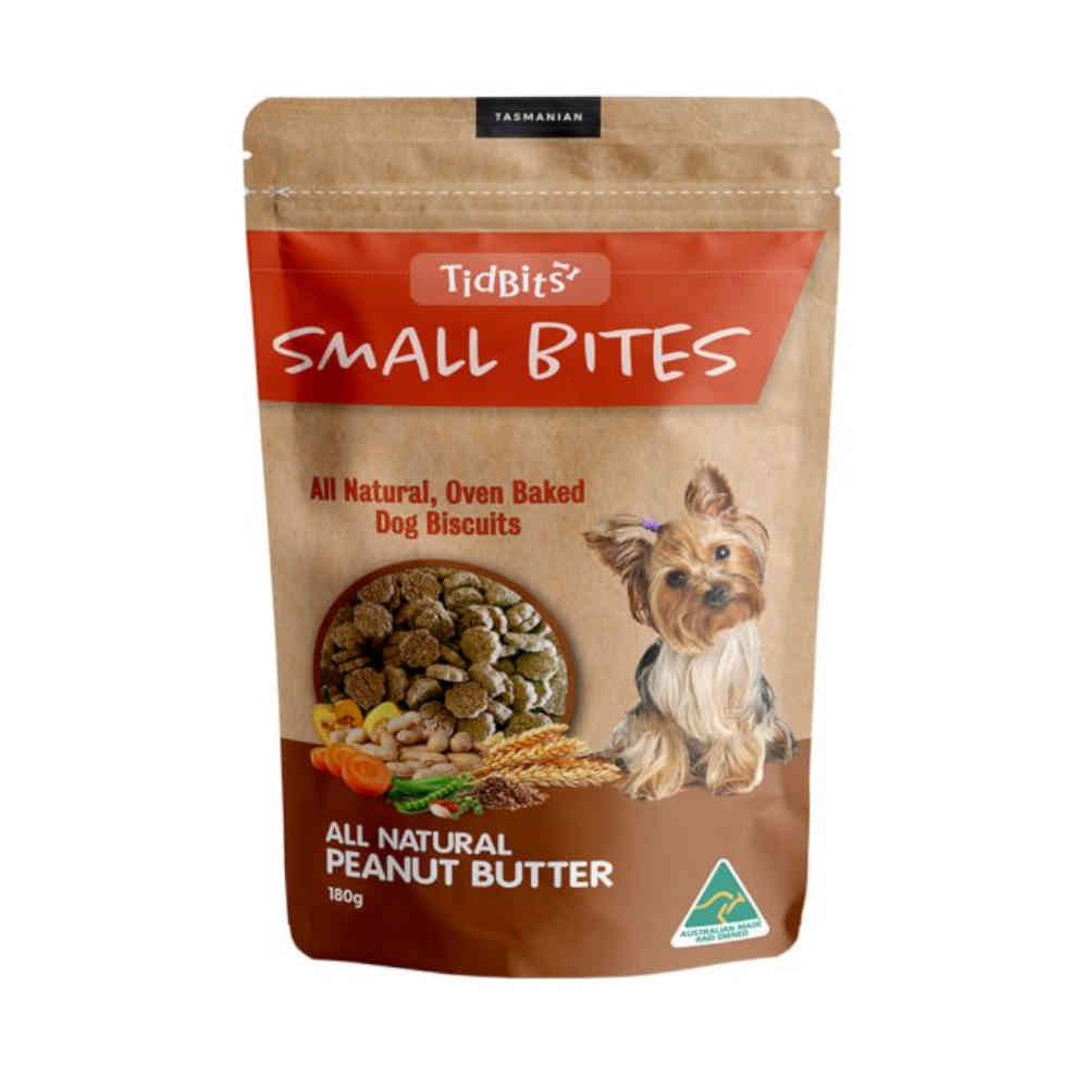 Tidbits Naturals Training Small Bites Peanut Butter 180G