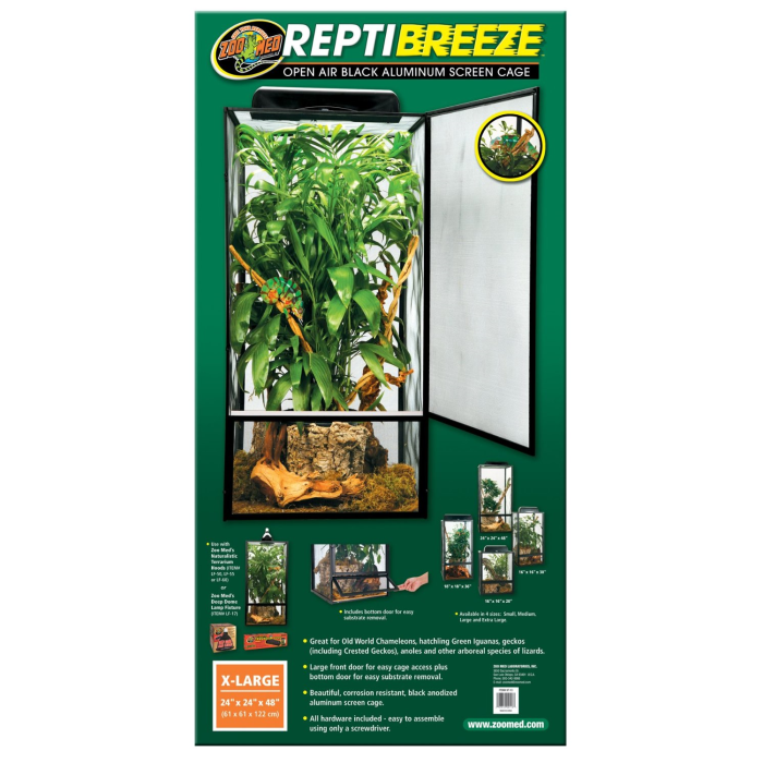 Zoo Med Repti Breeze Aluminium Screen Cage 24" x 24" x 48"